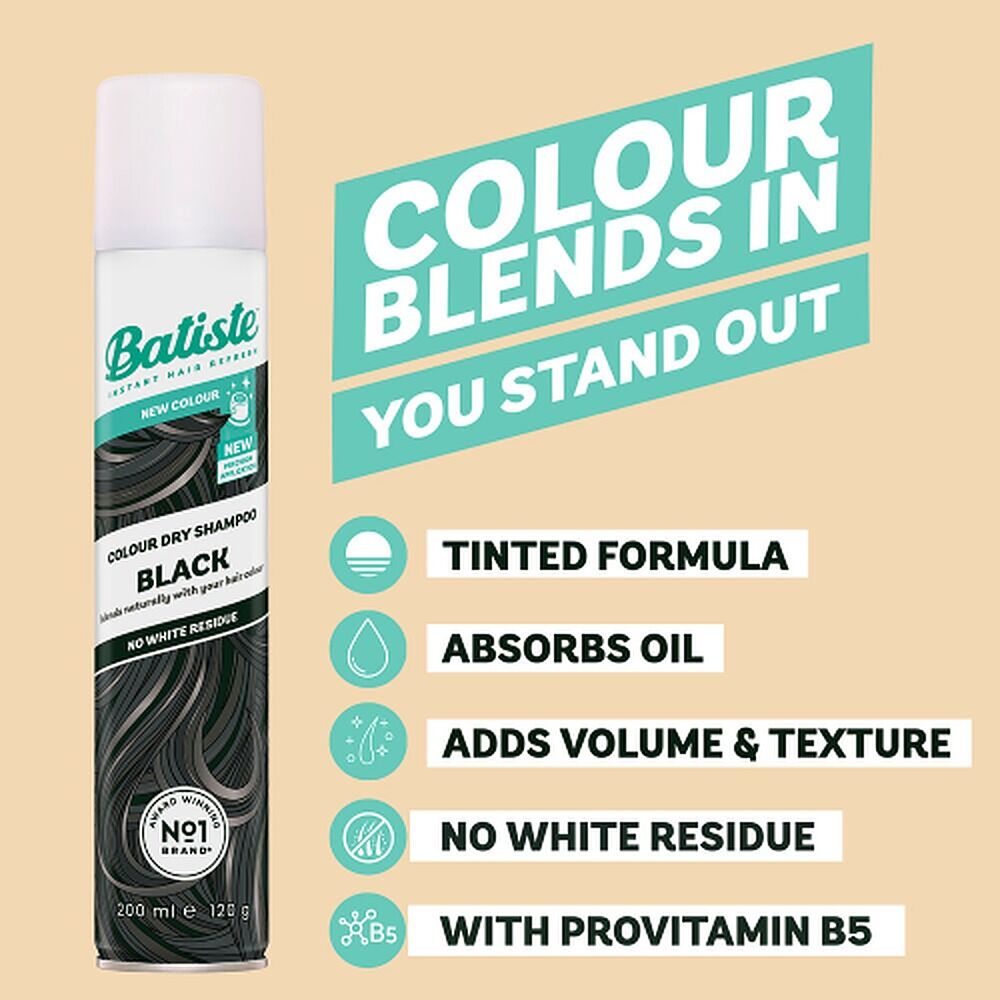 Batiste Black Colour Dry Shampoo 200mL