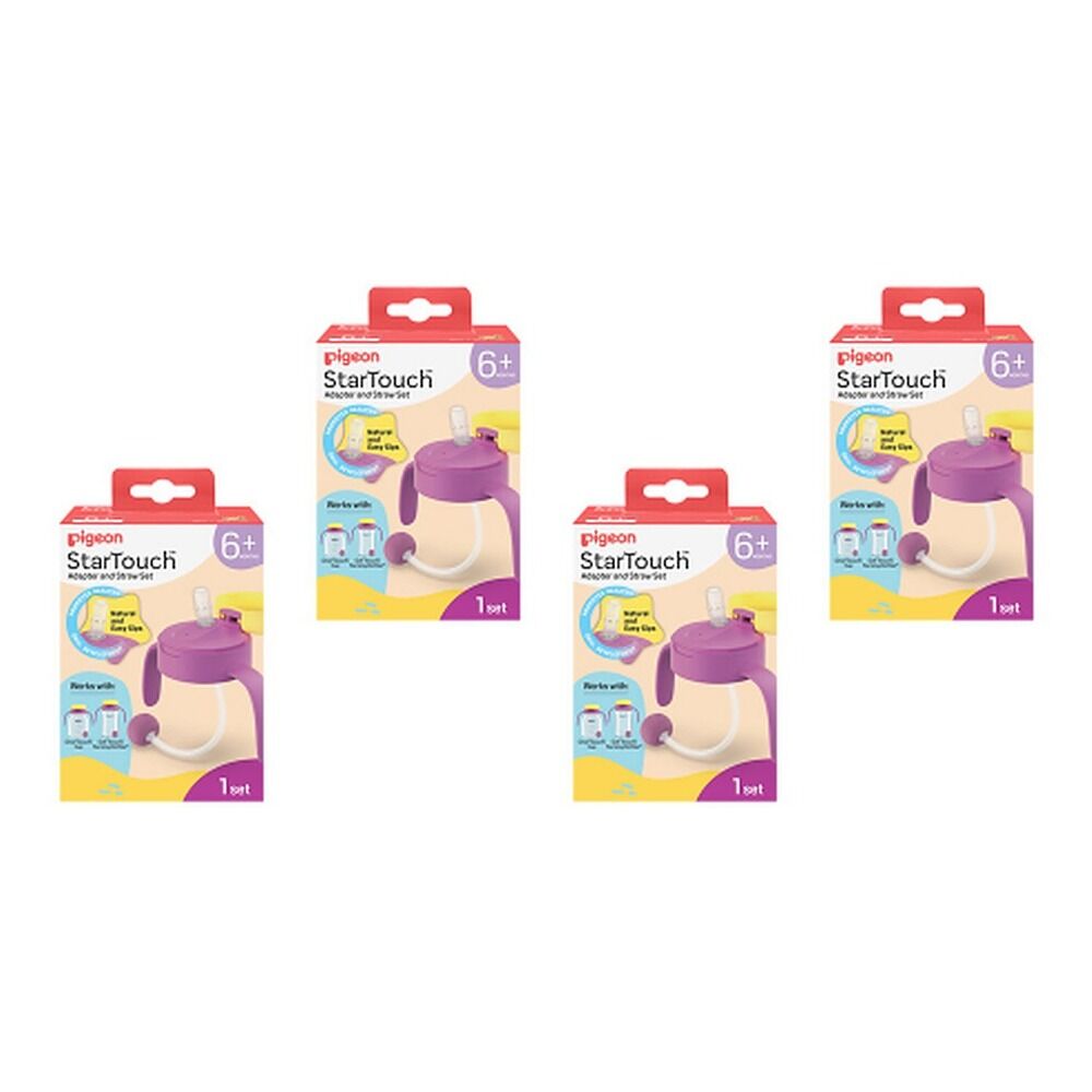 Pigeon Startouch Adapter + Straw Set Berry Blast Pack of 4
