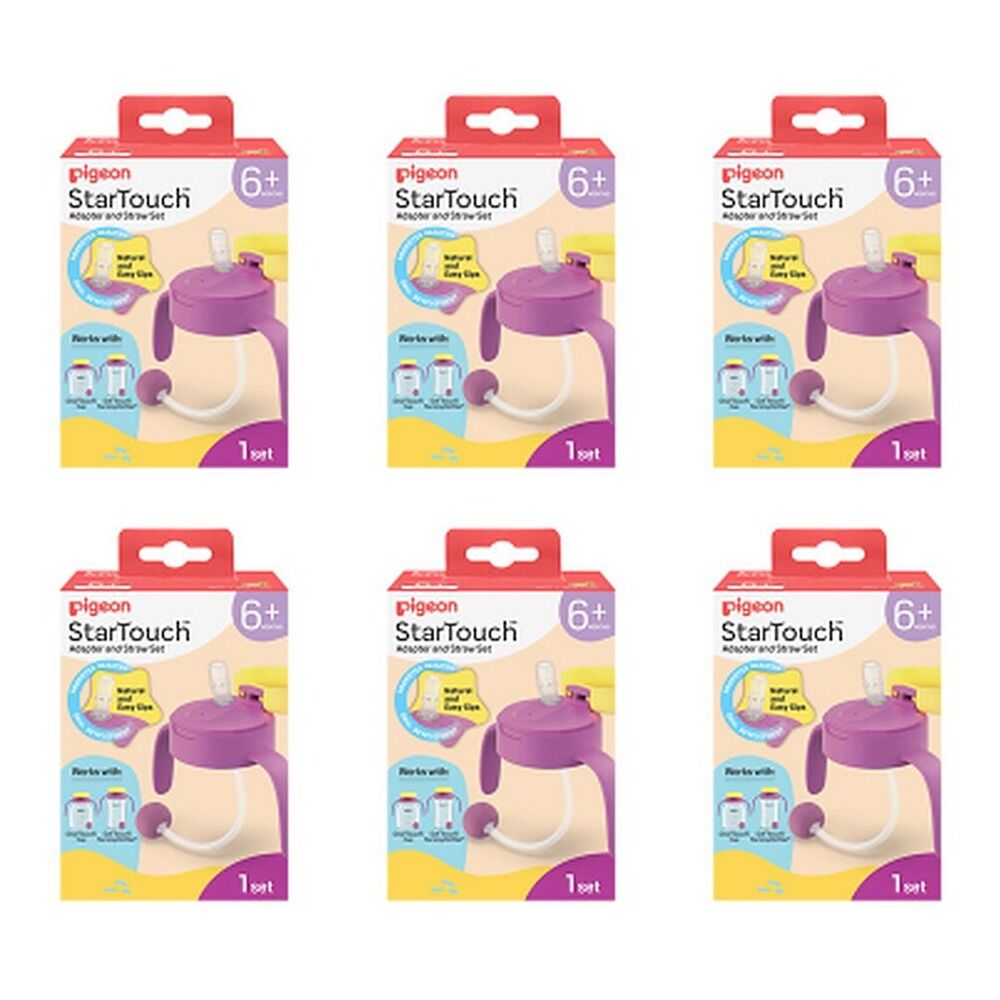 Pigeon Startouch Adapter + Straw Set Berry Blast Pack of 6
