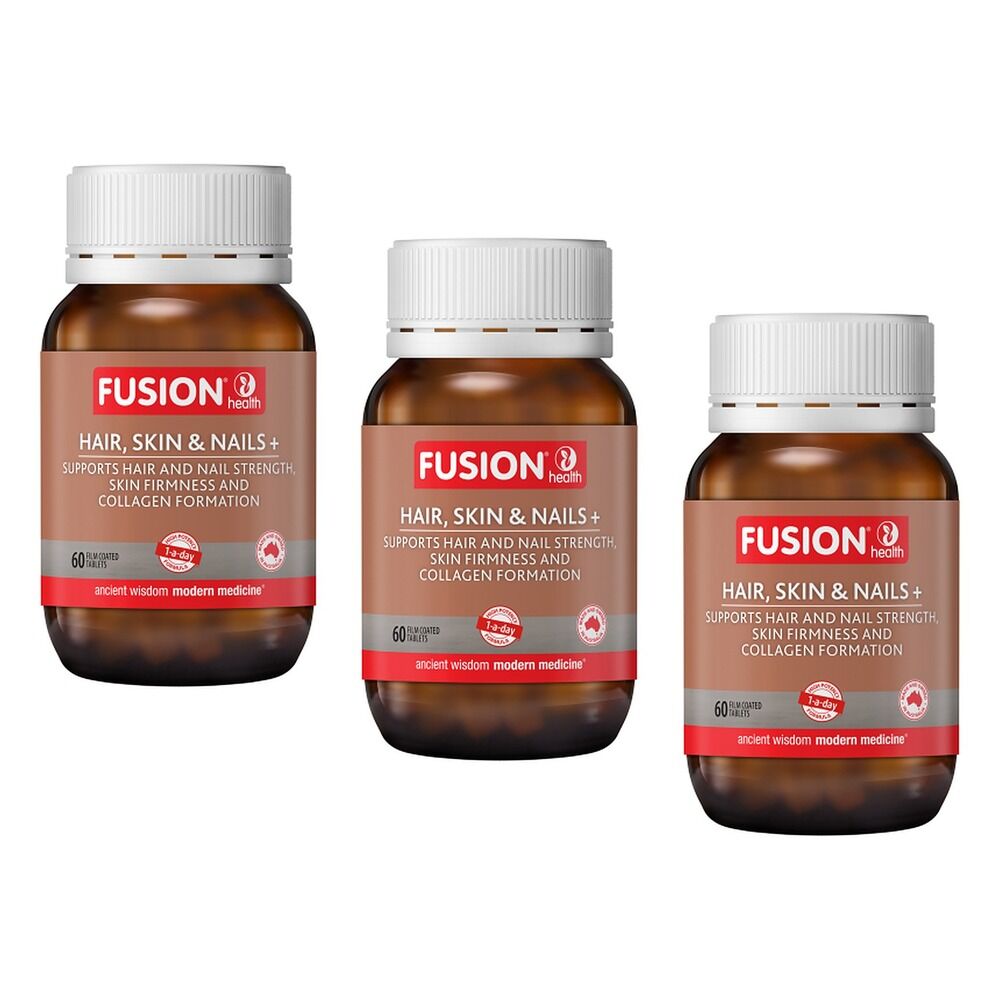 Fusion Hair, Skin & Nails + 60 Tablets Pack of 3