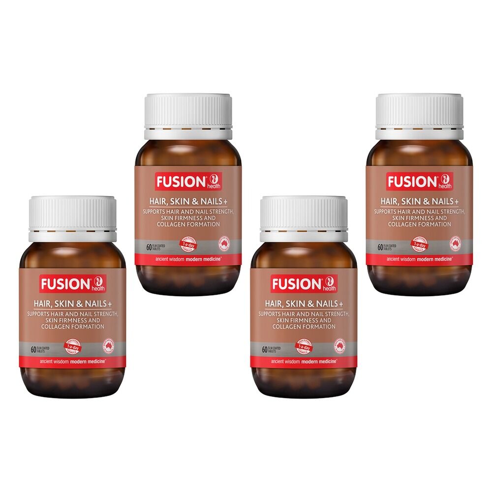 Fusion Hair, Skin & Nails + 60 Tablets Pack of 4