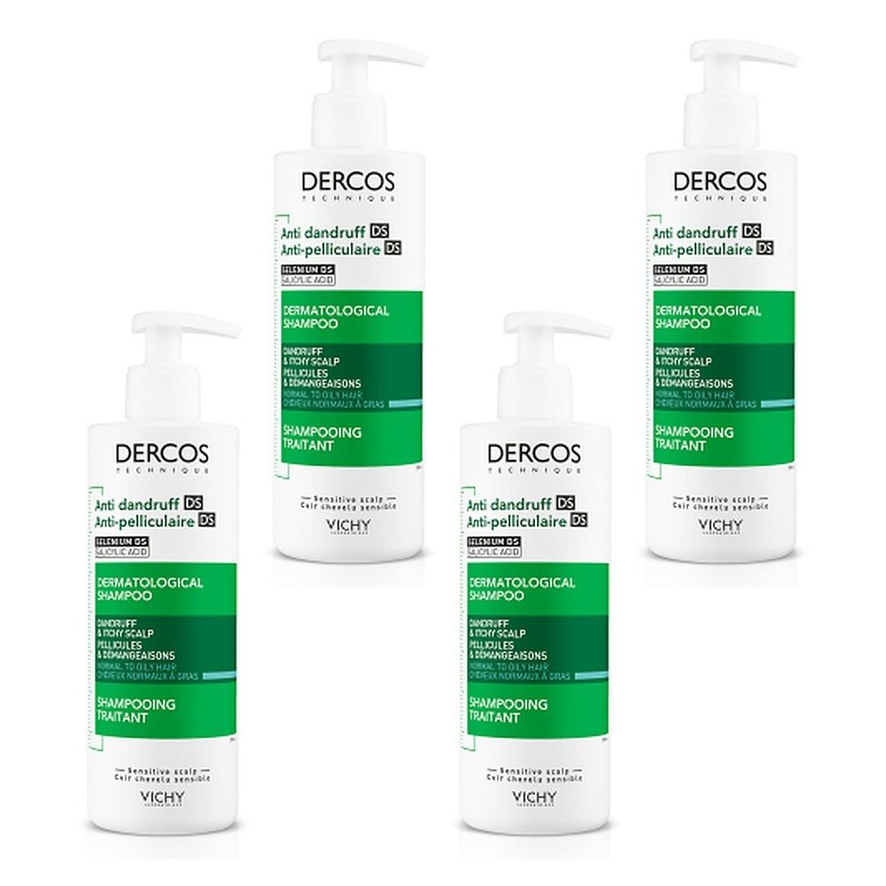 Dercos Anti-Dandruff Deep Cleansing Shampoo 390mL Pack of 4