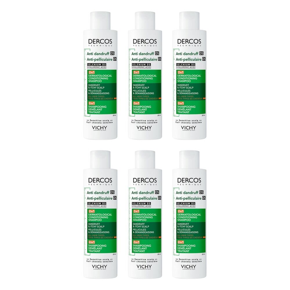 Dercos Anti-Dandruff 2-in-1 Conditioning Shampoo 200mL Pack of 6