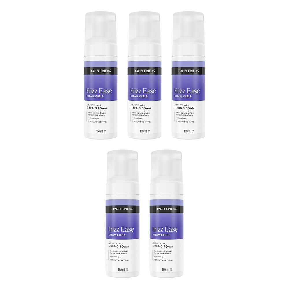 John Frieda Frizz Ease Dream Curls Air-Dry Waves Styling Foam 150mL Pack of 5