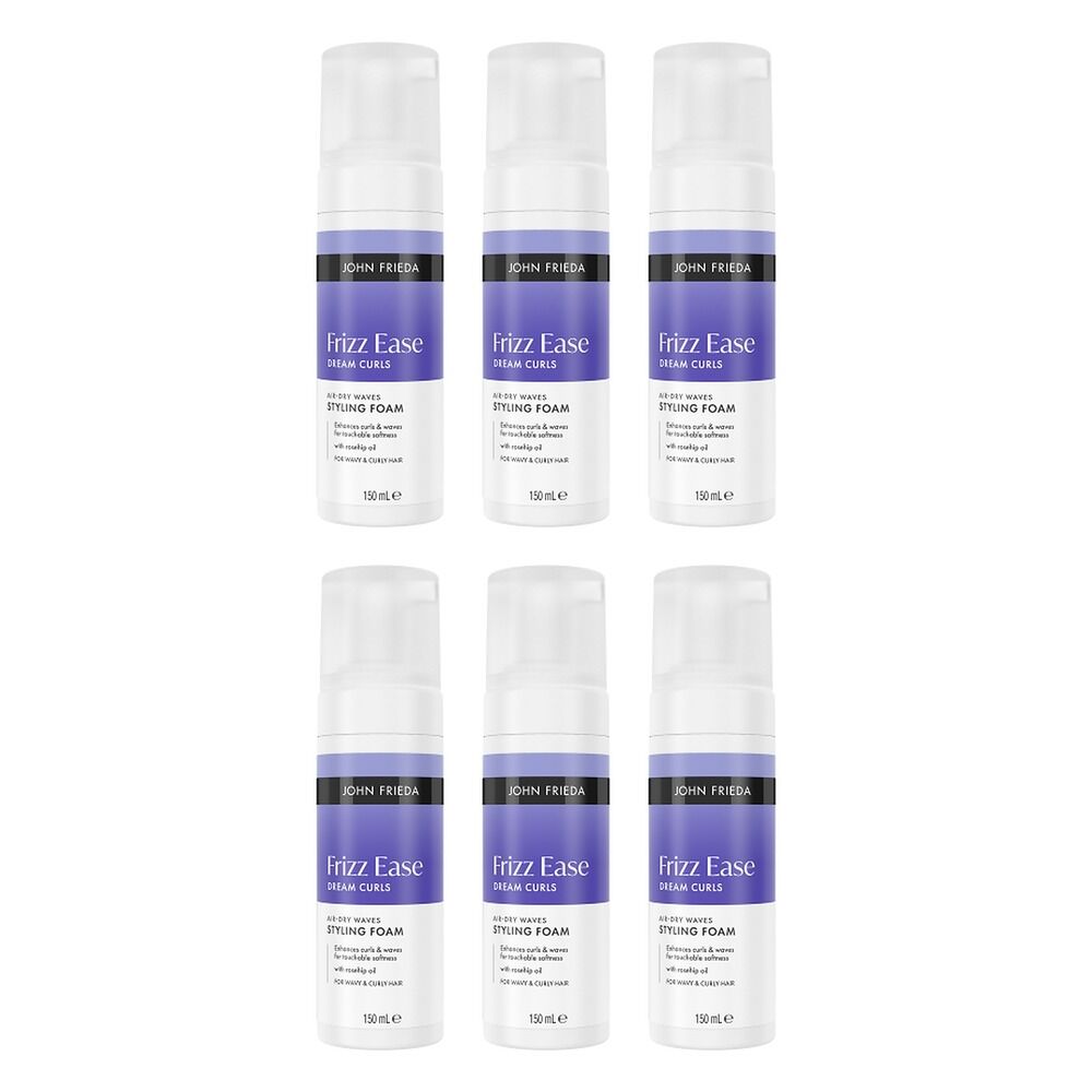 John Frieda Frizz Ease Dream Curls Air-Dry Waves Styling Foam 150mL Pack of 6