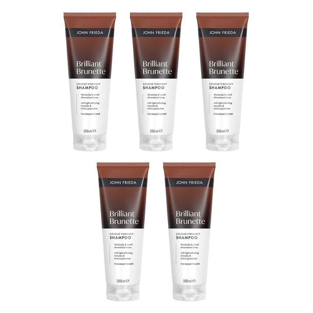 John Frieda Brilliant Brunette Shampoo 250mL Pack of 5