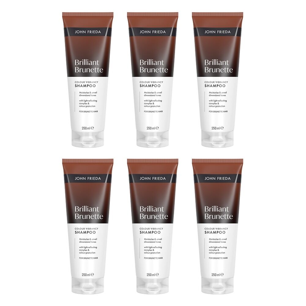John Frieda Brilliant Brunette Shampoo 250mL Pack of 6