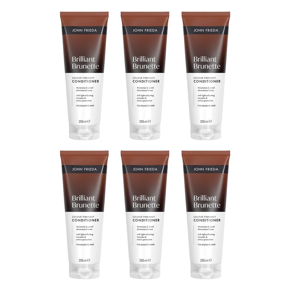 John Frieda Brilliant Brunette Conditioner 250mL Pack of 6