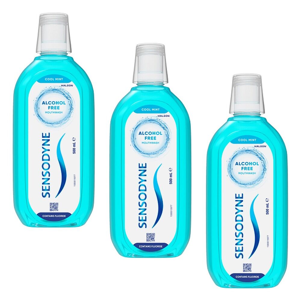 Sensodyne Cool Mint Alcohol Free Mouthwash 500mL Pack of 3