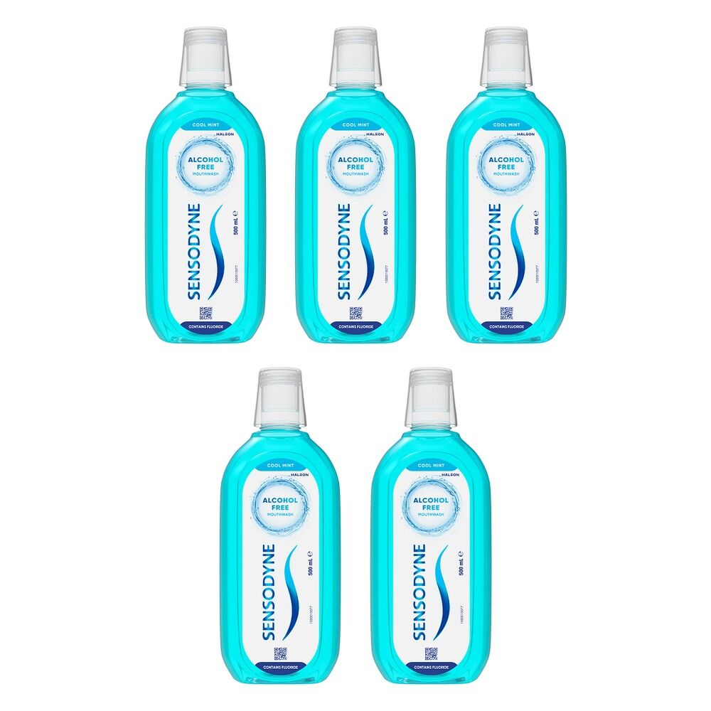 Sensodyne Cool Mint Alcohol Free Mouthwash 500mL Pack of 5