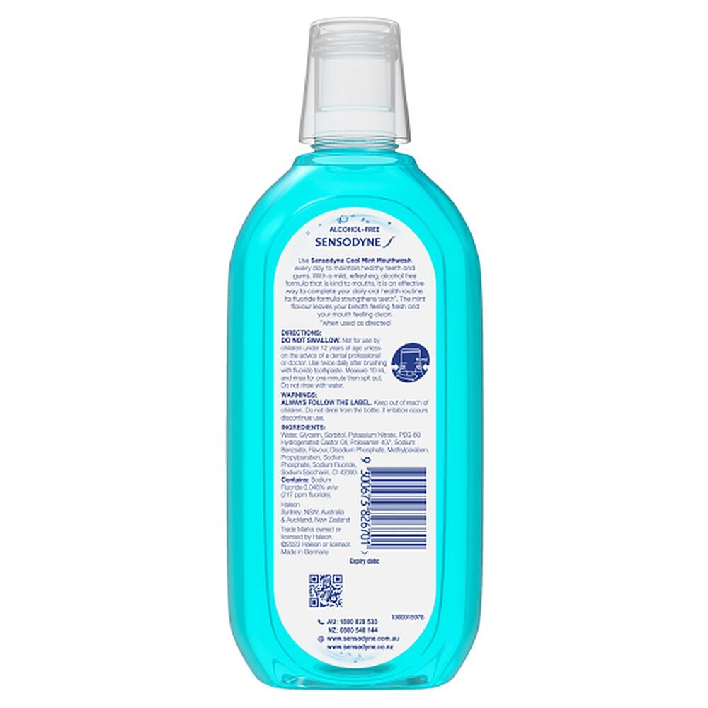 Sensodyne Cool Mint Alcohol Free Mouthwash 500mL