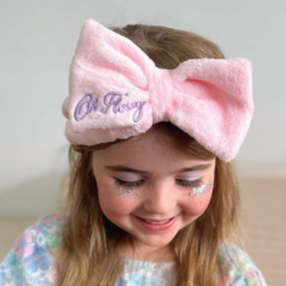 Oh Flossy Childrens Kids Pink Cosmetic Fluffy Headband