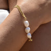 Culturesse Anouk Freshwater Pearl Dual Chain Bracelet (Gold Vermeil)