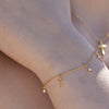 Culturesse Adina Fine Diamante Cross Charm Bracelet (24K Gold)