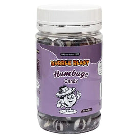 Bubble Blast Humbugs Candy Jar 250g Classic Aniseed Flavour Australian Made