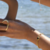 Culturesse Dakota Black Onyx Dual Chain Bracelet (Gold Vermeil)