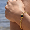 Culturesse Dakota Black Onyx Dual Chain Bracelet (Gold Vermeil)