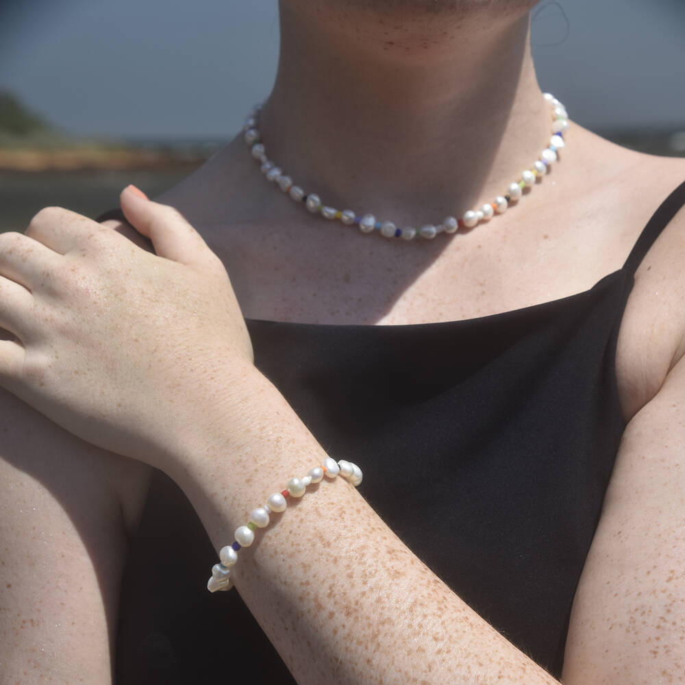 Culturesse Loxie Coastal Muse Beaded Pearl Bracelet