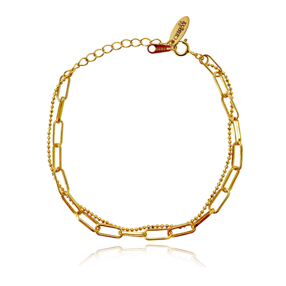 Culturesse Mabel Fine Gold Twin Line Bracelet