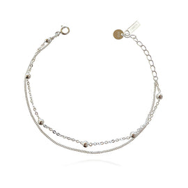 Culturesse Amour Fine Silver Dual Chain Bracelet