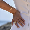 Culturesse Solstice Artisan Solid Wavy Bangle (Gold Vermeil)