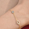 Culturesse Azra Luck Evil Eye Bracelet (Gold)