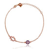 Culturesse Azra Luck Evil Eye Bracelet (Rose Gold)