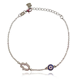 Culturesse Azra Luck Evil Eye Bracelet (Silver)