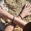 Culturesse Sacha Pave Hamsa Hand Bracelet (Gold Charm Blue String)