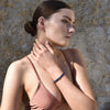 Culturesse Sacha Pave Hamsa Hand Bracelet (Silver Charm Blue String)