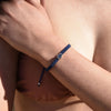 Culturesse Sacha Pave Hamsa Hand Bracelet (Silver Charm Blue String)