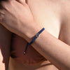 Culturesse Sacha Pave Hamsa Hand Bracelet (Silver Charm Blue String)