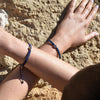Culturesse Sacha Pave Hamsa Hand Bracelet (Silver Charm Blue String)