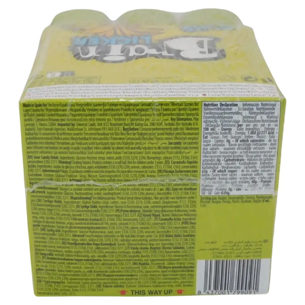 Brain Licker Sour Candy Drink 12 x 60ml Display Box Liquid Roller Sweets