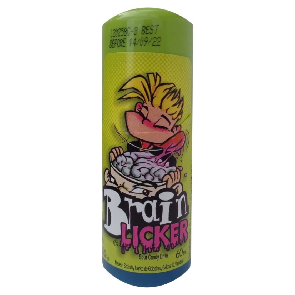 Brain Licker Sour Candy Drink 12 x 60ml Display Box Liquid Roller Sweets