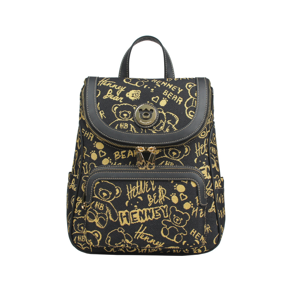 Henney Bear Gold Time Mini Backpack