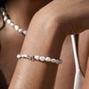 Culturesse Racquel Sculptural Silver Pod Pearl Bracelet