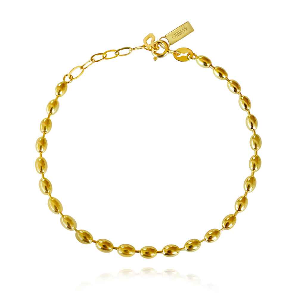 Culturesse Modern Muse Beaded Bracelet (Gold Vermeil)
