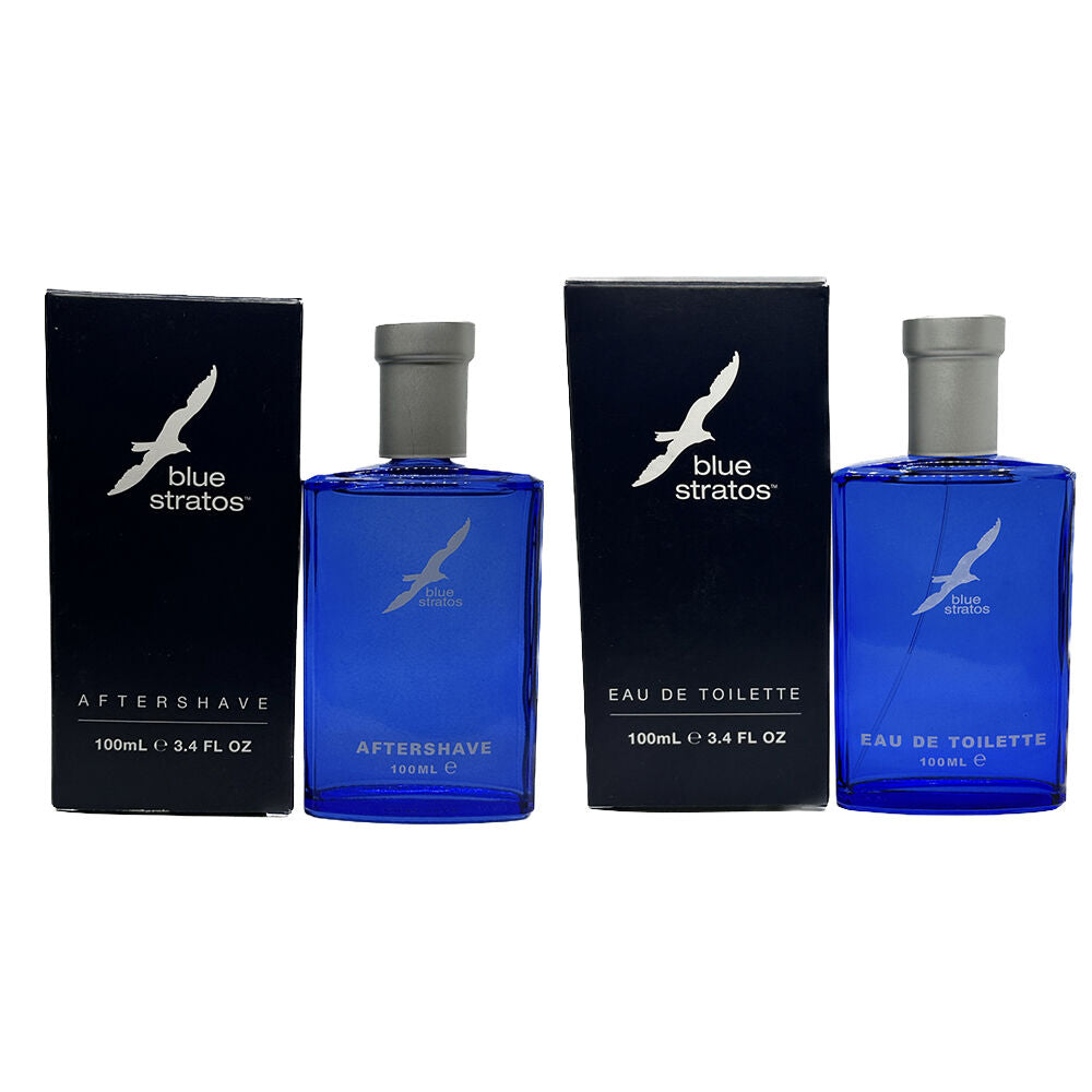 Blue Stratos Pre Electric Aftershave & EDT Mens Fragrance Set 100ml