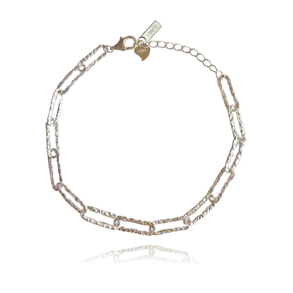 Culturesse Blanc Minimalist Silver Chain Bracelet
