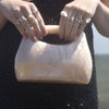 Culturesse Elka Artsy Resin Clutch (Nude Shimmer)