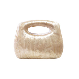 Culturesse Elka Artsy Resin Clutch (Nude Shimmer)