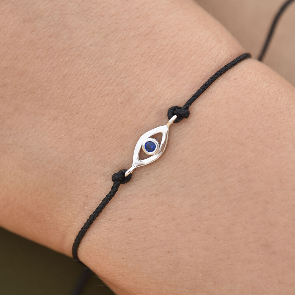 Culturesse Aysun Gold Evil Eye Bracelet (Black String)