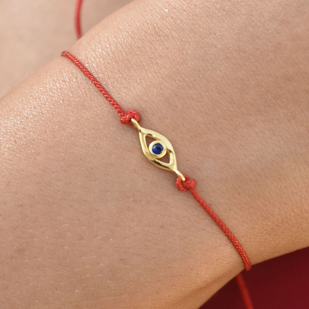 Culturesse Aysun Gold Evil Eye Bracelet (Red String)