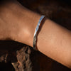 Culturesse Fossette Artisan Textured Bangle (Silver)