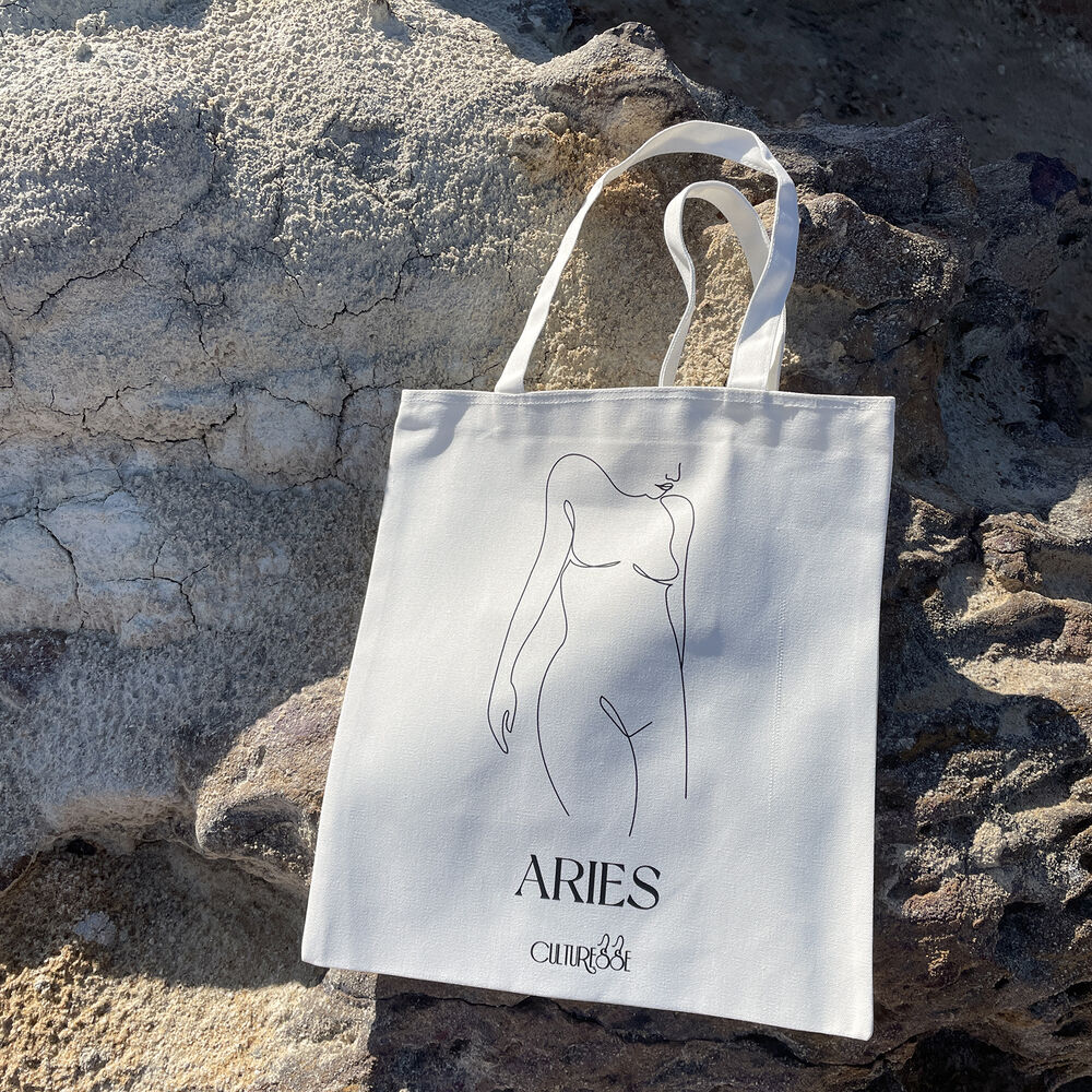 Culturesse She Is Aries Eco Zodiac Muse Tote Bag