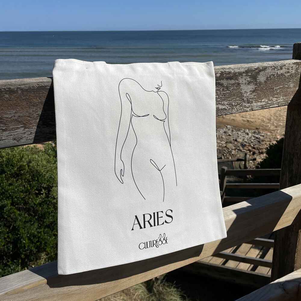 Culturesse She Is Aries Eco Zodiac Muse Tote Bag