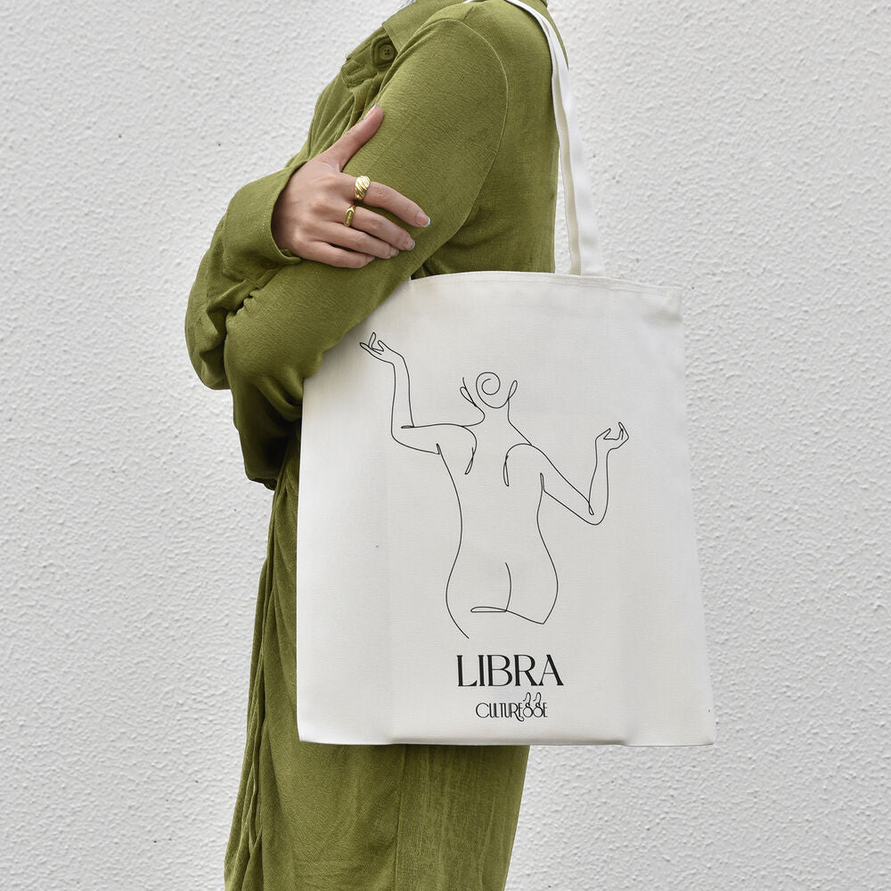 Culturesse She Is Libra Eco Zodiac Muse Tote Bag