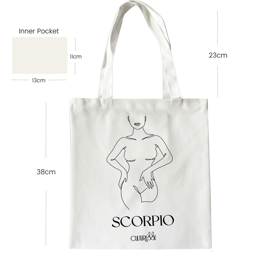 Culturesse She Is Scorpio Eco Zodiac Muse Tote Bag