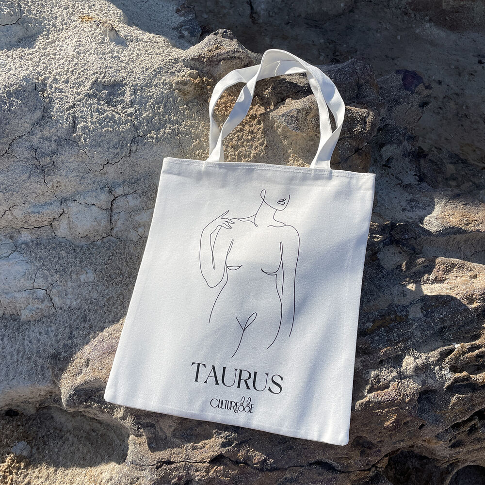 Culturesse She Is Taurus Eco Zodiac Muse Tote Bag
